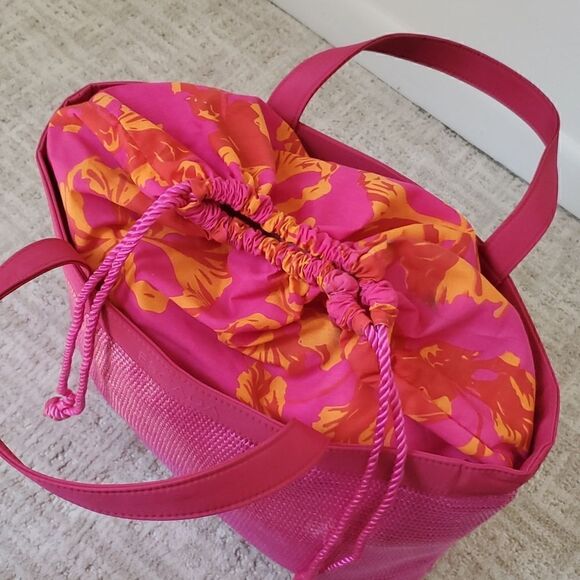 Escada | Tropical Punch Woven Beach Tote - Picture 6 of 7